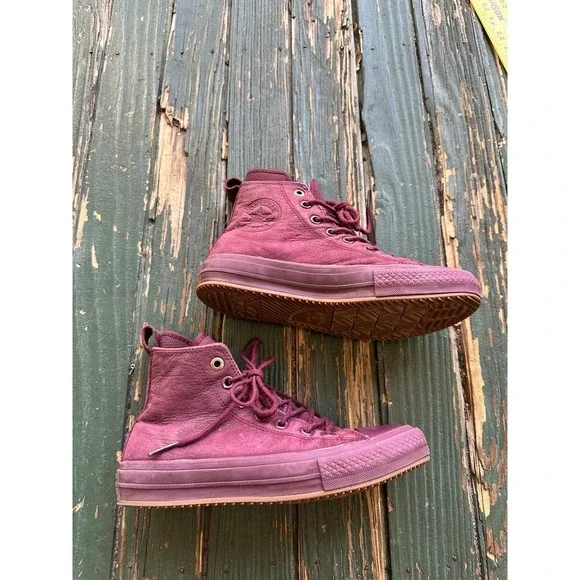 Converse Chuck Taylor All Star High Top Leather Sangria Sneakers Shoes Men's 4.5 - Picture 9 of 10